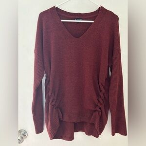 New Directions V-Neck Sweater - Deep Red